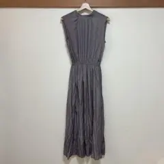 coca ノースリーブ ワンピース バックリボン グレージュ モカ LONG