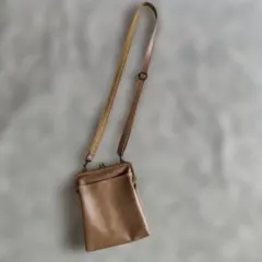 がま口 ショルダーバッグ ブラウン