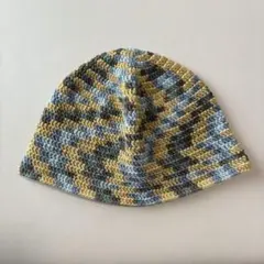 クラッシャーハット　バケットハット　クロシェハット　バケハ　ハンドメイド