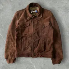 80s 90s Schott スエード トラッカージャケット レザー 38 茶