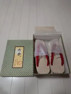 心斎橋てんぐ　木製下駄　レトロ　新品　箱付き ③