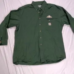 Carhartt ダークグリーン ボタンダウンシャツ