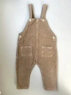 H&M ベージュ コーデュロイ サロペット 86cm