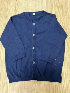 値下げ【新品】無印　薄手　カーディガン　100（ネイビー）
