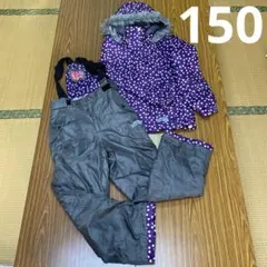 【新品未使用品】パープルドット柄✖️グレースキーウェア　スノボウェア　150