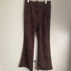花柄 コーデュロイパンツ ブラウン F