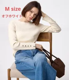 リブニットボタンスリーブプルオーバー Z Mサイズ　01 OFF WHITE