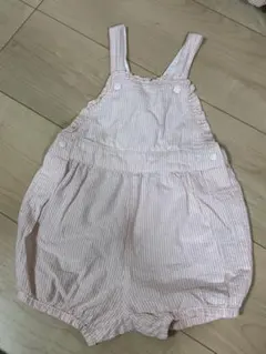 プチバトー　ピンクストライプオーバーオール 18m 81cm