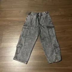 グレー カーゴパンツ ウエストゴム