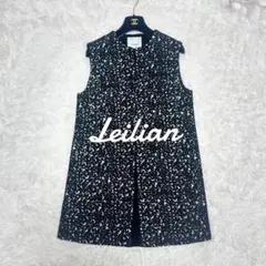 極上美品 Leilian レリアン 織柄ロングベスト 定価7.1