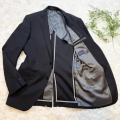 【美品✨】スーツカンパニー ビジネスジャケット Super100’s 黒 Sのサムネイル