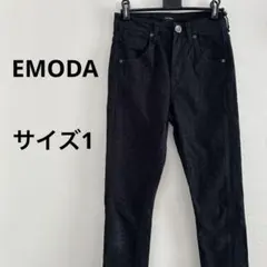 EMODA スキニーパンツ　ブラック　ヒョウ柄　サイズ1