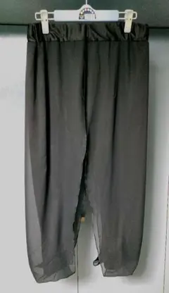 黒 シフォン風 サルエルパンツ