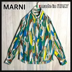 3990【希少・美品】イタリア製 マルニ マルチカラー 幾何学 総柄 シャツのサムネイル