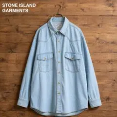 STONE ISLAND GARMENTS 이전 태그 데님 셔츠 M 아카이브
