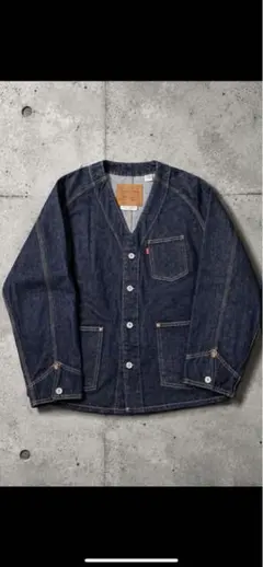 Levi's ノーカラー デニムジャケット インディゴ　s