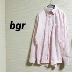 【bgr】 メンズ 長袖ワイシャツ ピンク 綿100% ボタンダウン