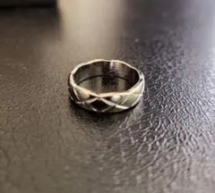 シルバー　キルティングリング　ココクラッシュ風