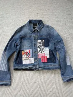 デニムジャケット パッチワーク ミッキー