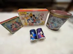 ​ディズニーお菓子缶 5点セット (中身なし) - コレクションや小物入れに！