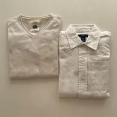 ZARA キッズ　薄手ニット120 ベージュ　GAP kids白シャツ120