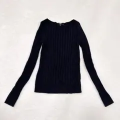 UNIQLO ユニクロ リブニット セーター カシミヤ混 長袖 クルーネック Mのサムネイル