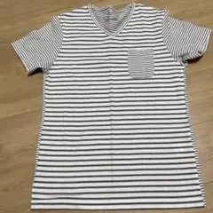 GLOBAL WORK ストライプ Vネック Tシャツ S