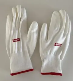 Supreme⭐︎販促ホワイトグローブ 赤リブ付き