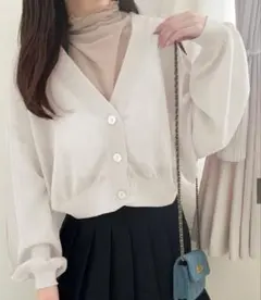 【新品/翌日発送】GRL ショート丈シアーニットカーディガン