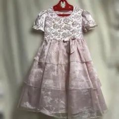 pacco a poco ピンク ティアードドレス 120サイズ　結婚式　発表会