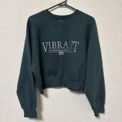 ANAP VIBRANT クロップドスウェット　裏起毛　ダークグリーン