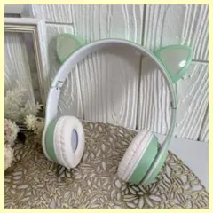 猫耳ヘッドホン LEDライト Bluetooth ワイヤレス マイク付き　折畳