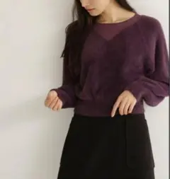 ◇NATURAL BEAUTY BASIC◇シャギークロップドニット