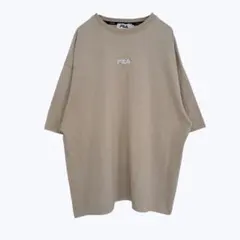 フィラ オーバーサイズTシャツ ベージュ バックプリント ロゴ刺繍 半袖