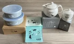 KALDI 猫柄 ホーローコンテナ 2個他6点セットのサムネイル