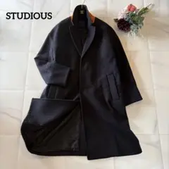 STUDIOUS ネイビーコート　ロングチェスターコート　メンズ　アウター