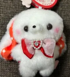 犬型ぬいぐるみ 白とオレンジ