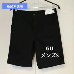 GU メンズ チノハーフパンツ ブラック S
