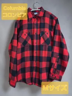 Columbia コロンビア バッファローチェック 長袖 ネルシャツ Mレッド