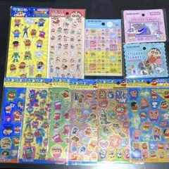 クレヨンしんちゃん　シール　11枚セット　タイルシール　おはじきシール　セリア