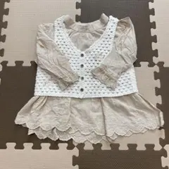 【美品】しまむら　長袖シャツ&ベスト2点セット　100cm