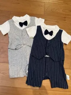 タキシード風ロンパース 80cm 2点セット