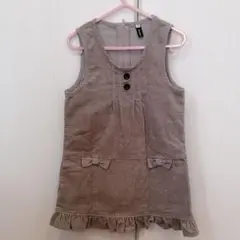 お値下げ　BeBe　デニムワンピース ジャンパースカート　110