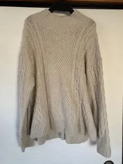 【HAMILTON AMBSWOOL】ケーブルニット（ベージュ）