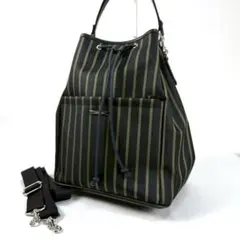 Pierre Cardin ショルダーバッグ 2WAY ストライプ 巾着 美品✨のサムネイル