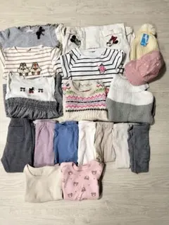 90㎝ 女の子 服 まとめ売り プティマイン 秋服 冬服