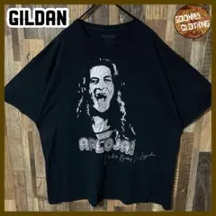 人物 ビックプリント 2XL ブラック メンズ ギルダン 古着 半袖 Tシャツ