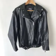 【極美品】ZARA ザラ フェイクレザー ライダースジャケット XS 手洗い可
