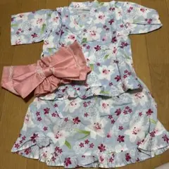 浴衣ドレス 110 花柄 レース帯