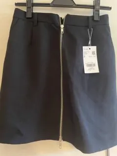 【新品タグ付】LOWRYS FARMウールライクZIPミニスカート ブラック F